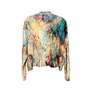 Anthropologie Pilcro Alani Cashmere Sweater, Mock-Neck, Snakeskin Pattern Size M